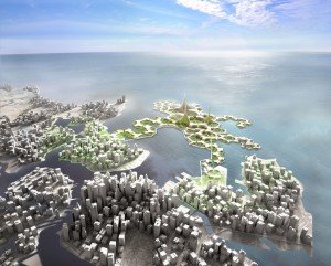 Rendering der Floating City (Bild: DeltaSync/ Blue21)